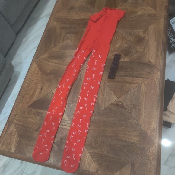 SNAG candy cane print  tights size G New (plus size) - Picture 1 of 3